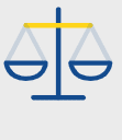 The scales of justice are shown on a gray background.